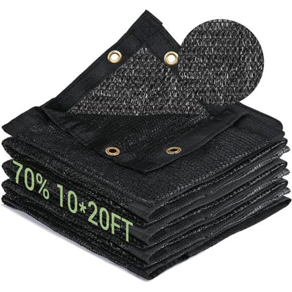 70% Garden Shade Cloth, 10x20FT HDPE Mesh Tarp with Upgraded Grommets